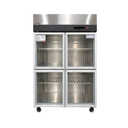 4 puertas Vidrio Dual Congelador Refrigerador Industrial