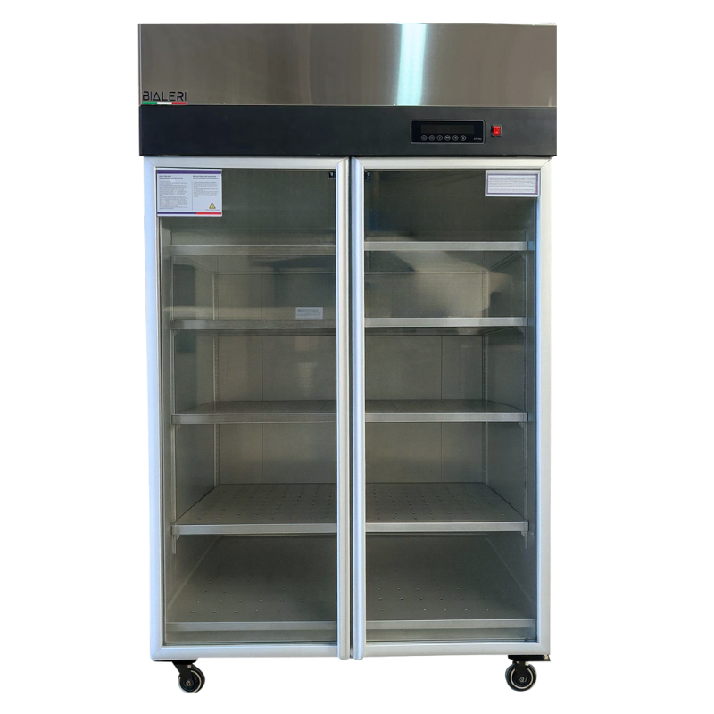 2 puertas Vidrio Dual Congelador Refrigerador Industrial